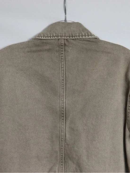 Zara Olive Utility Jacket Zip Front Cropped Size M Women’s - Picture 8 of 9